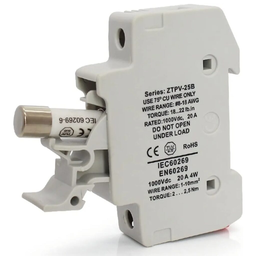Fusible solar con portafusible 20A 1000VDC