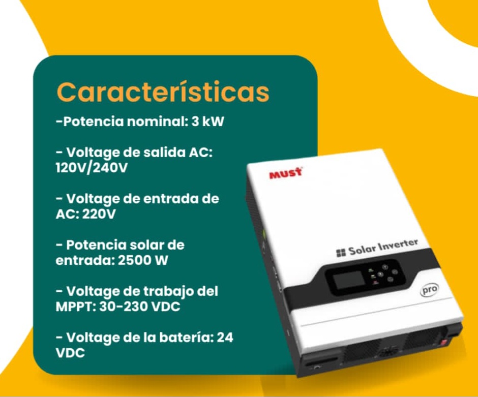 Inversor Must de 3 kW fase dividida